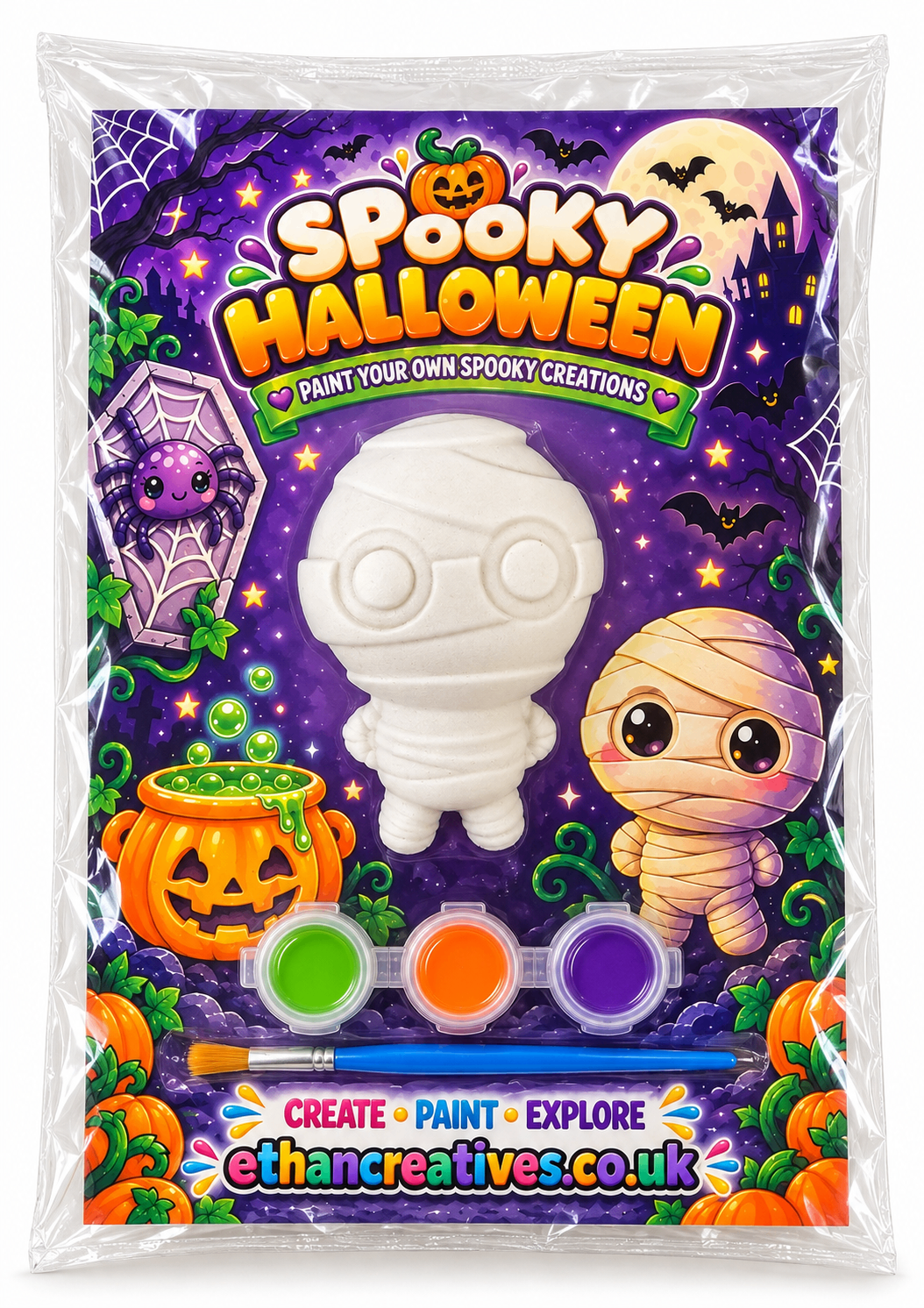 Spooky Halloween Mummy Paint Your Own Plaster Kit